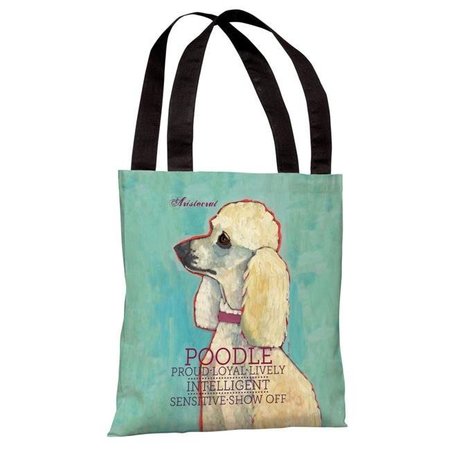 ONE BELLA CASA One Bella Casa 71028TT18P 18 in. Poodle 2 Polyester Tote Bag by Ursula Dodge 71028TT18P